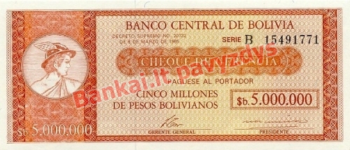 5000000 Peso banknoto priekinė pusė
