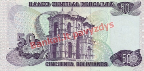 50 Bolivianų banknoto galinė pusė