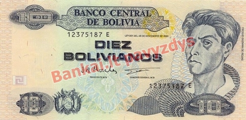 10 Bolivianų banknoto priekinė pusė