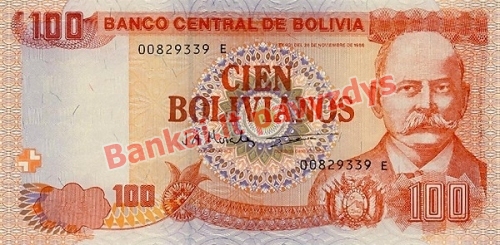 100 Bolivianų banknoto priekinė pusė