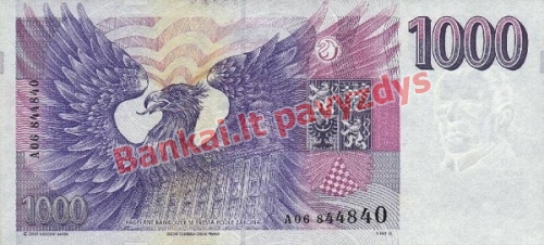 1000 Korunų banknoto galinė pusė