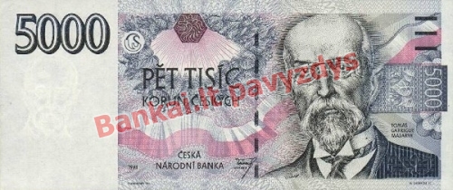 5000 Korunų banknoto priekinė pusė