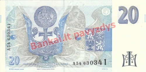 20 Korunų banknoto galinė pusė
