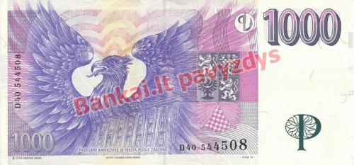 1000 Korunų banknoto galinė pusė