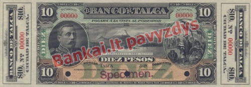 10 Pesų banknoto priekinė pusė