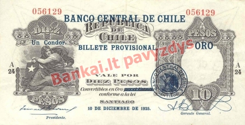 10 Pesų banknoto priekinė pusė