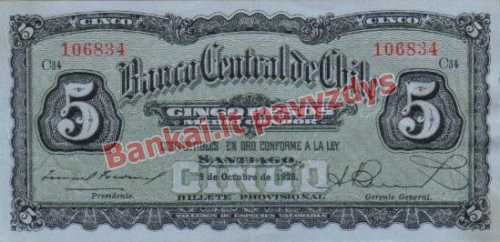 5 Pesų banknoto priekinė pusė