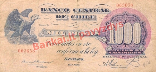 1000 Pesų banknoto priekinė pusė