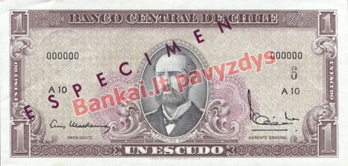 1 Escudų banknoto priekinė pusė