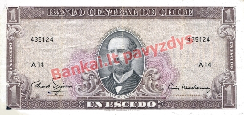 1 Escudų banknoto priekinė pusė