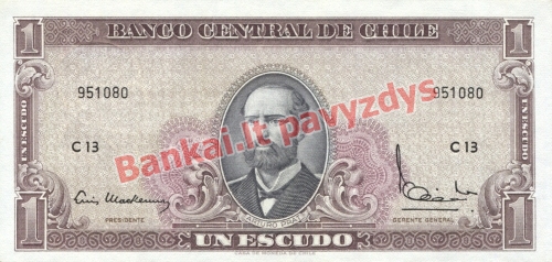 1 Escudų banknoto priekinė pusė