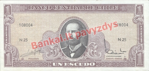 1 Escudų banknoto priekinė pusė