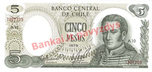 5 Pesų banknoto priekinė pusė