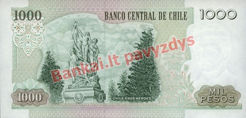 1000 Pesų banknoto galinė pusė