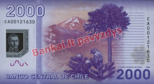 2000 Pesų banknoto galinė pusė