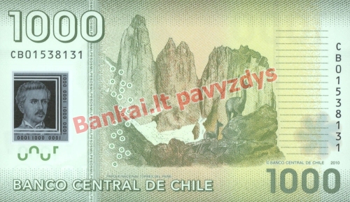 1000 Pesų banknoto galinė pusė