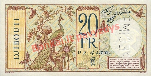 20 Frankų banknoto galinė pusė