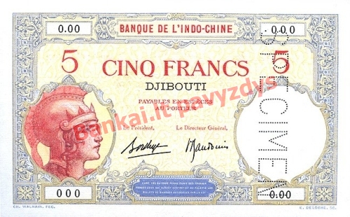 5 Frankų banknoto priekinė pusė