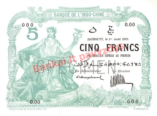 5 Frankų banknoto priekinė pusė