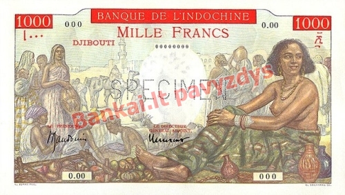 1000 Frankų banknoto priekinė pusė