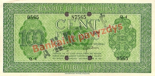 100 Frankų banknoto priekinė pusė