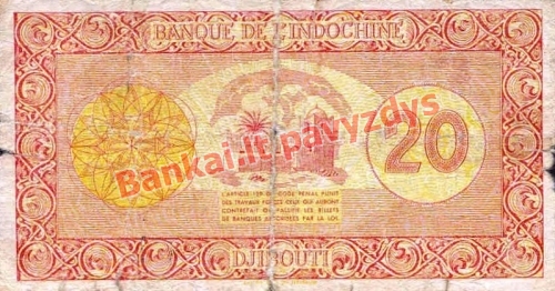 20 Frankų banknoto galinė pusė