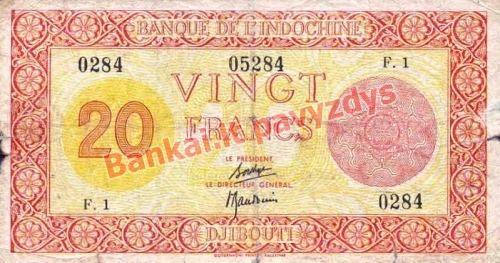 20 Frankų banknoto priekinė pusė