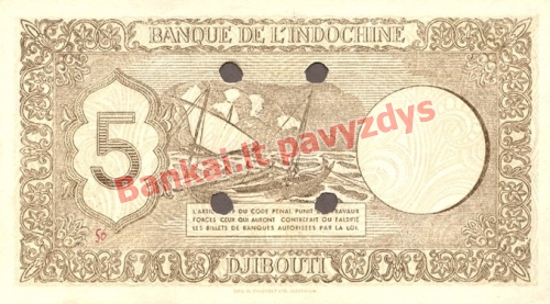 5 Frankų banknoto galinė pusė