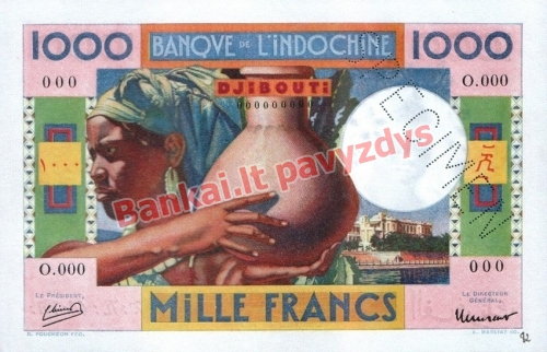 1000 Frankų banknoto priekinė pusė