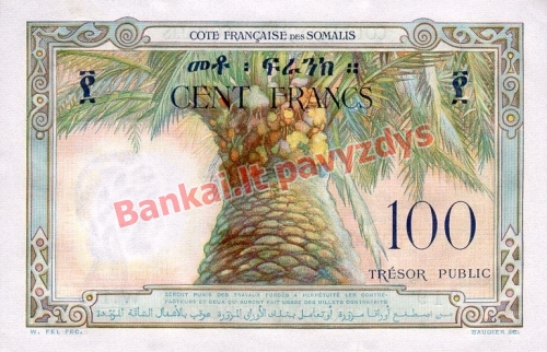 100 Frankų banknoto galinė pusė