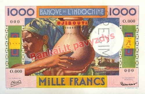 1000 Frankų banknoto priekinė pusė