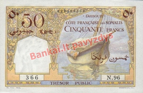 50 Frankų banknoto priekinė pusė