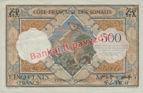 500 Frankų banknoto galinė pusė