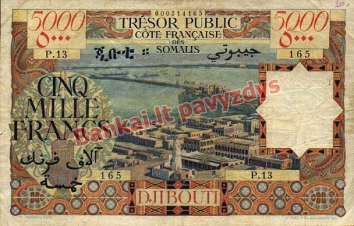 5000 Frankų banknoto priekinė pusė