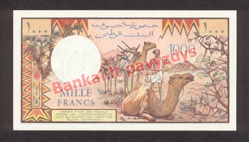 1000 Frankų banknoto galinė pusė