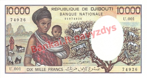 10000 Frankų banknoto priekinė pusė