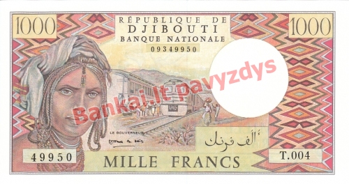 1000 Frankų banknoto priekinė pusė