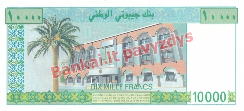 10000 Frankų banknoto galinė pusė