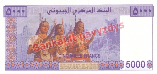 5000 Frankų banknoto galinė pusė