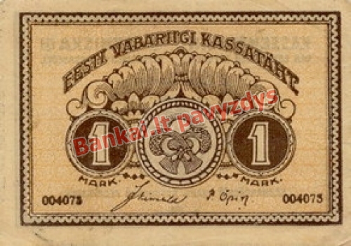 1 Markės banknoto priekinė pusė