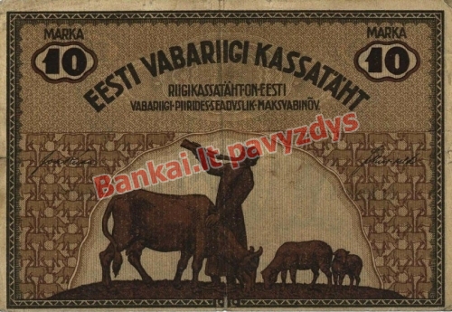 10 Markių banknoto priekinė pusė