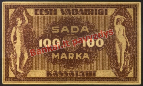 100 Markių banknoto galinė pusė