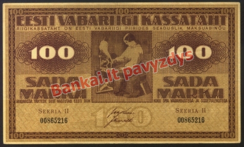 100 Markių banknoto priekinė pusė