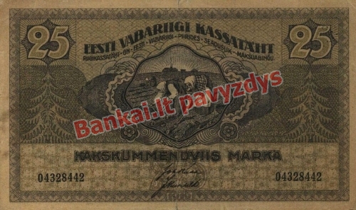 25 Markių banknoto priekinė pusė