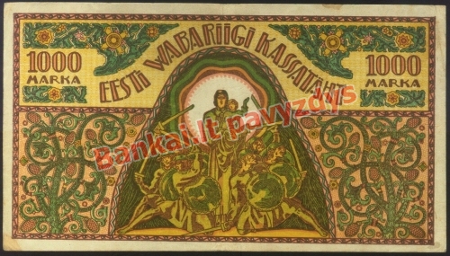 1000 Markių banknoto galinė pusė