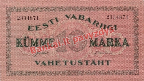 10 Markių banknoto priekinė pusė