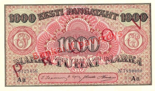 1000 Markių banknoto priekinė pusė