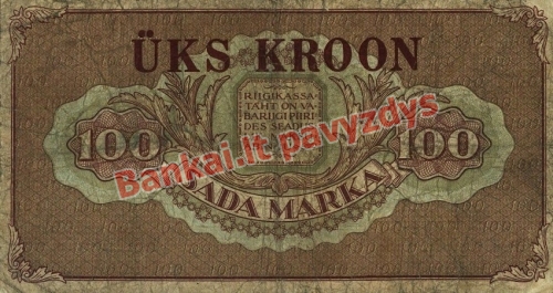 1 Kronos banknoto galinė pusė