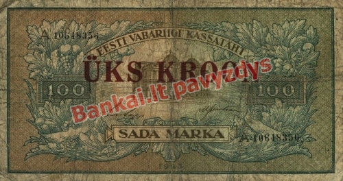 1 Kronos banknoto priekinė pusė