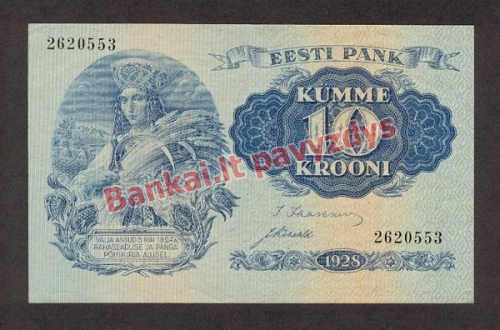 10 Kronų banknoto priekinė pusė